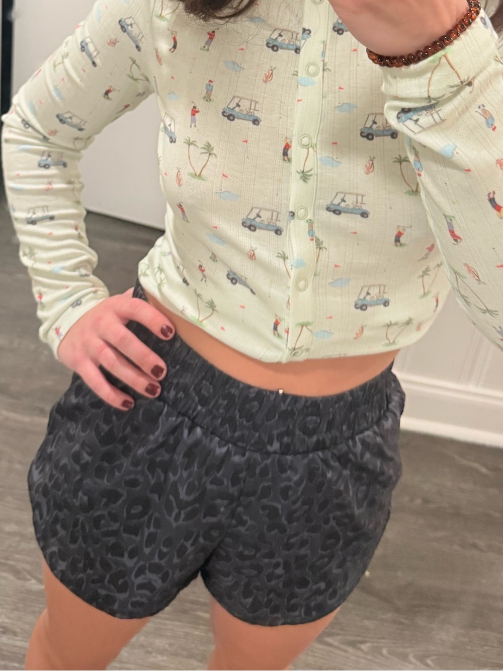 Black Leopard/Cheetah Athletic Shorts